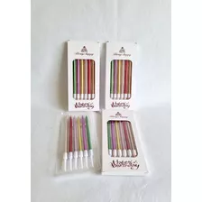 Velas Metalizadas Multicolor Blister Por 6 Unidades