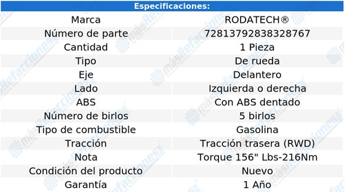 1 Maza De Rueda Del Izq/der Grand Vitara V6 2.7l 01 Rodatech Foto 5