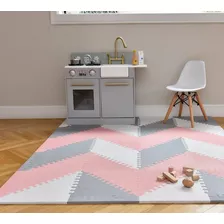 Piso Goma Eva Encastrable Bebe Alfombra Antigolpes Grande Color Pink