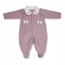 Macacão Bebe Menina Luxo Bordado Delicate Confort