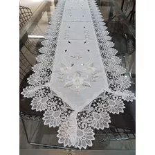 Caminho De Mesa 40x180cm Guipir Bordado Trilho Croche Renda