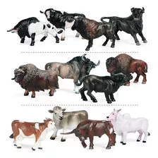 12 Unidades De Modelos De Vacas, Animais De Touro Simulados