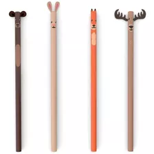 Set Juego Lapices De Animales Kikkerland Arrow, Set De 4