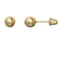 Brinco Bola 4mm Em Ouro 18k Recém Nascido Bebe 2º Furo