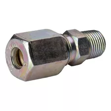 Conexão União Reta Completa Aço Macho Tubo 8mm Rosca 1/4