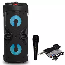 Alto Falante Caixa De Som Portatil Cartão Tf Usb Bluetooth Com Microfone E Controle 