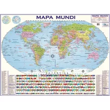 Mapa Mundi Mundo Politico Escolar - 120 Cm X 90 Cm Atual