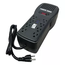 Regulador De Voltaje Power 3000 Con 2 Puertos Usb Nuevo