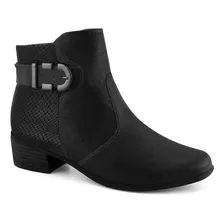 Bota Feminina Cano Curto Comfortflex Preto Pronta Entrega