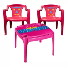 2 Cadeira Infantil Mesa Plástica Arqplast Menino Menina