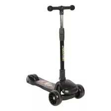 Scooter Plegable 3 Ruedas C/ Luces Para Niños Negro Spacezat