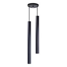 Pendente Luminária Tubo Preto 40 Cm Duplo Iluminar Ambiente