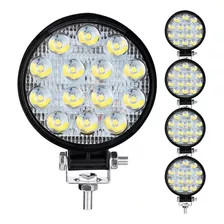 Kit 4 Farol Led Redondo Milha 42w 14 Leds Carro Jeep 12v/24v