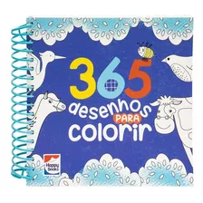 365 Desenhos Para Colorir - Azul, De Happy Books., Vol. Na. Editora Happy Books, Capa Mole Em Português, 2023