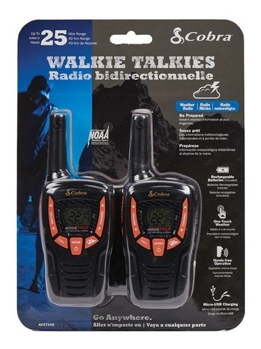 Radios Walkie Talkie De 25 Millas (40 Km) Cobra Acxt345 Foto 8