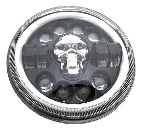 Foto de Farola Cafe Racer Led Universal Calavera Vintage 7 Pulgadas