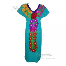 Bata Vestido Artesanal Bordada Xxl 2xl De Zinacantan Chiapas