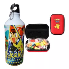 Pokemon Botella De Agua Más Estuche Con 24 Figuras