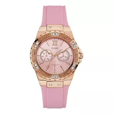 Reloj Para Mujer Guess Limelight W1053l3 Color Rosa Color Del Bisel Oro Rosa