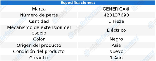 Espejo Saturn Vue 2002 2003 2004 2005 2006 2007 Elec Izq Tyo Foto 2