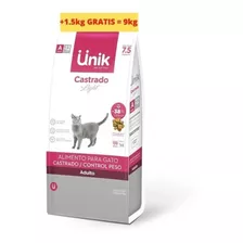 Unik Light Gatos Adulto Castrado 7.5 + 1.5kg Gratis