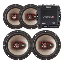 Kit 02 Par Alto Falantes 6 Pol 200w Rms + Modulo Ir400.4