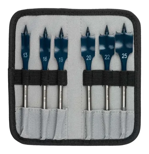 Set Mecha Pala Madera Bosch 6 Pz Brocas 13 A 25 Mm Estuche