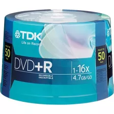 Tdk 16x Dvd + R 50 Pack De Husillo, Modelo # Dvd + R47fccb50