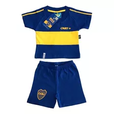 Conjunto Camiseta Retro Bebe Boca Juniors Producto Oficial
