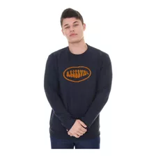 Moletom Reserva Crewneck Estampa Flocada Azul Marinho