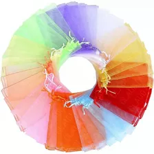 100 Pzas Bolsa De Regalo De Organza 10 Colors