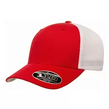 Flexfit Gorra De Malla 110, Rojo/blanco, Talla Única