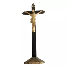 Crucifixo Antigo De Mesa Ao Estilo Barroco 42 Cm