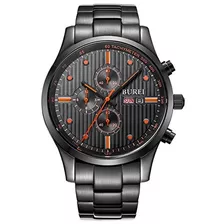 Burei Mens Chronograph Quartz Watches With Analog Dial Stain