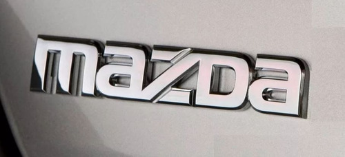 Emblema Logo Palabra Mazda Cromado + Adhesivo Doble Faz Foto 5