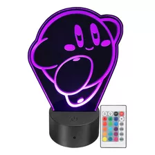 Lámpara Led Decorativa Kirby Nintendo Rgb Personalizada