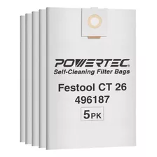 Powertec 75037 Bolsas De Filtro Para Festool 496187 Compatib