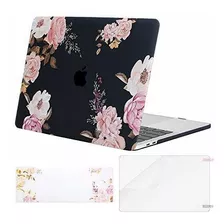 Estuche Para Laptop Macbook Pro 13 A1989 Flores Y Negro