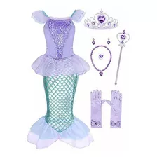 Disfraz Talla 4t (3|4 Años) Para Niña De Princesa Sirena