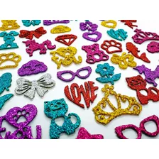 100 Adesivos Pet Coleção Fêmea 2 Piercings Lacinhos Eva Kit