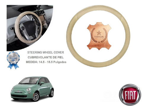 Funda Cubrevolante Beige Piel Fiat 500 2014 Foto 2