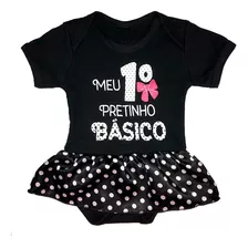 Body Bebê Tematico Meu Pretinho Básico Menina Mesversário