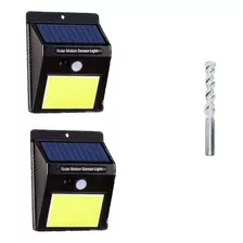 Kit 2 Lamparas De Pared Exterior Jardin Solar Led Con Sensor