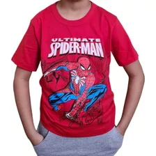 Kit 3 Camisetas Infantil Personagens Meninos Homem Aranha