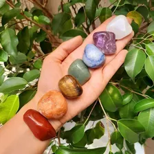 Kit 7 Cristais Dos Chakras Pedras Brasileiras Roladas