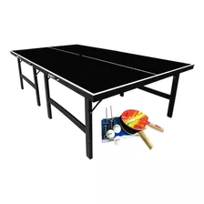 Mesa De Tenis De Mesa 15mm Mdp Black Klopf 1010 + Kit 5030