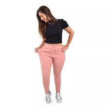 Calça Feminina Jogger Preta Elastano Cintura Alta Tendencia