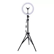 Lampara Aro Luz Led 12 Pulgada Tripie Foto Video Iluminacion Color De La Estructura Negro