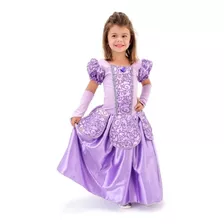 Fantasia Vestido Princesa Sofia Luxo Infantil Coroa E Luvas 