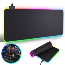 Mouse Pad Gamer Led Rgb 7 Cores C/usb Extra Grande 80x30cm